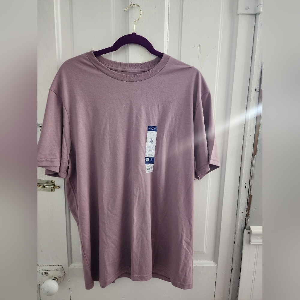 NWT Arizona Men's Light Purple Crewneck T-Shirt In Size Young Men's Large